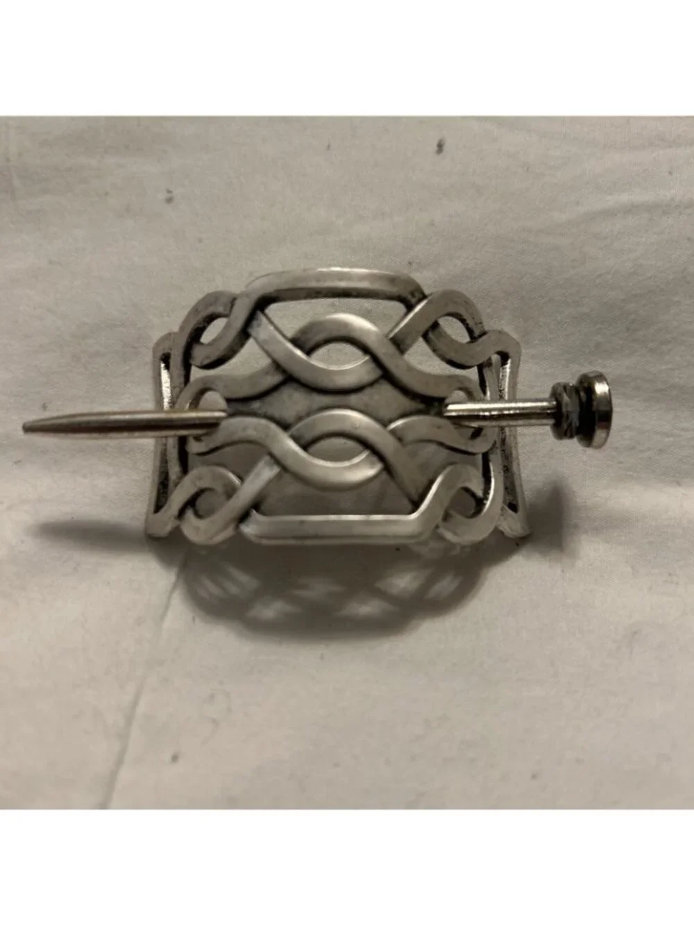 Retro Celtic Bun Holder Women Viking Hair Stick Pin Barrette Silver Tone New